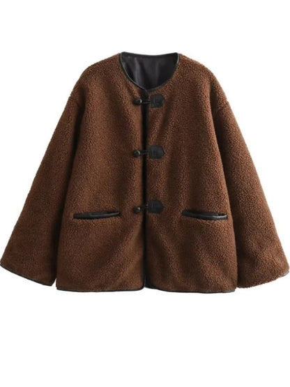 SerenaWardrobe Classic Luxe - Toggle Wool Coat