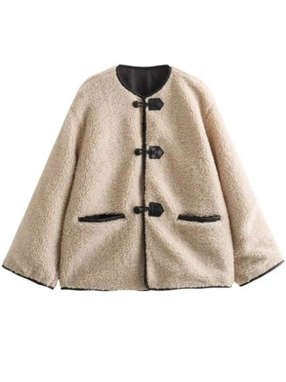 SerenaWardrobe Classic Luxe - Toggle Wool Coat