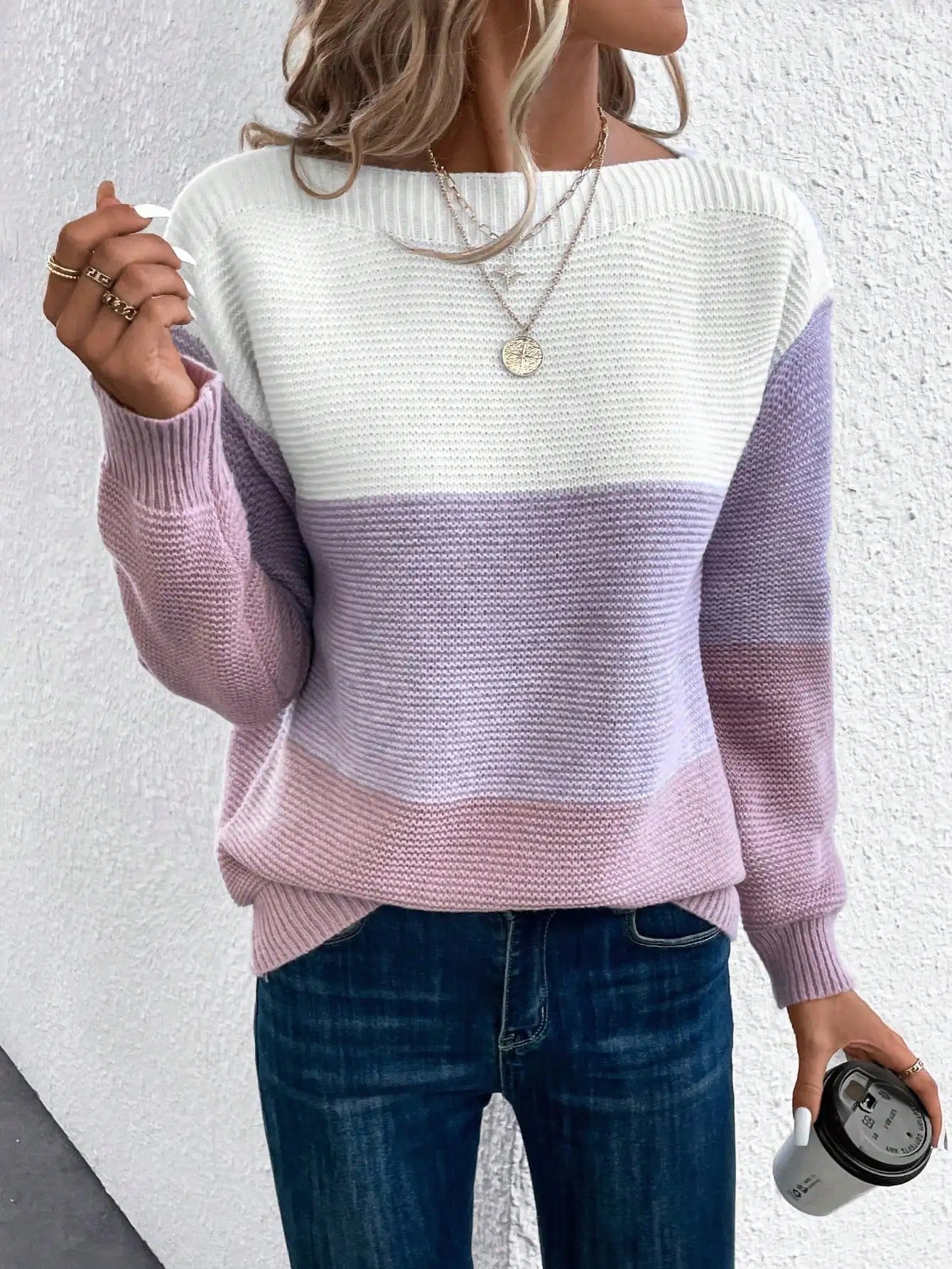 SerenaWardrobe CozyColor Knit Sweater