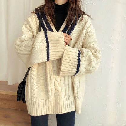 SerenaWardrobe Heritage Cable-Knit Sweater