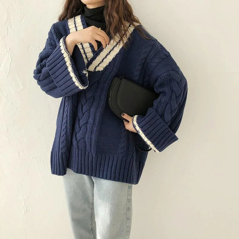 SerenaWardrobe Heritage Cable-Knit Sweater