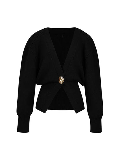 SerenaWardrobe Luxe Button-Up Sweater Blazer