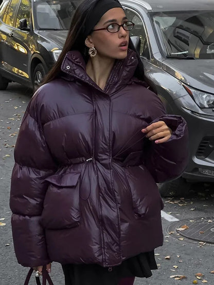 SerenaWardrobe Luxe Plum - Oversized Coat