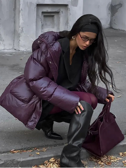 SerenaWardrobe Luxe Plum - Oversized Coat